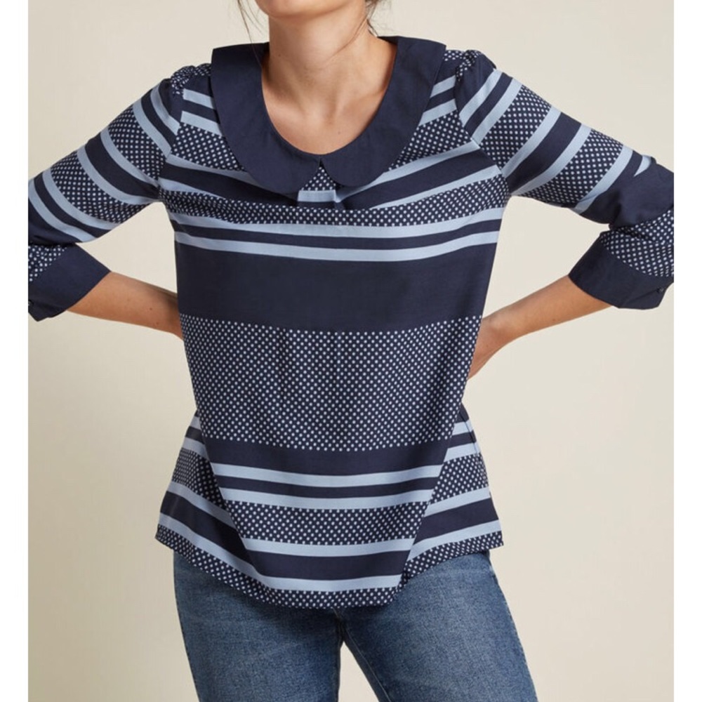 Modcloth Peter Pan Collar Blouse Size: XL